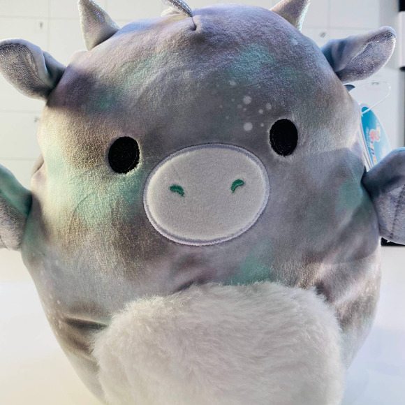 Squishmallow Will Dragon 12" Plush Green Furry Belly Cloudy Sky Camo Animal Soft - Picture 5 of 13